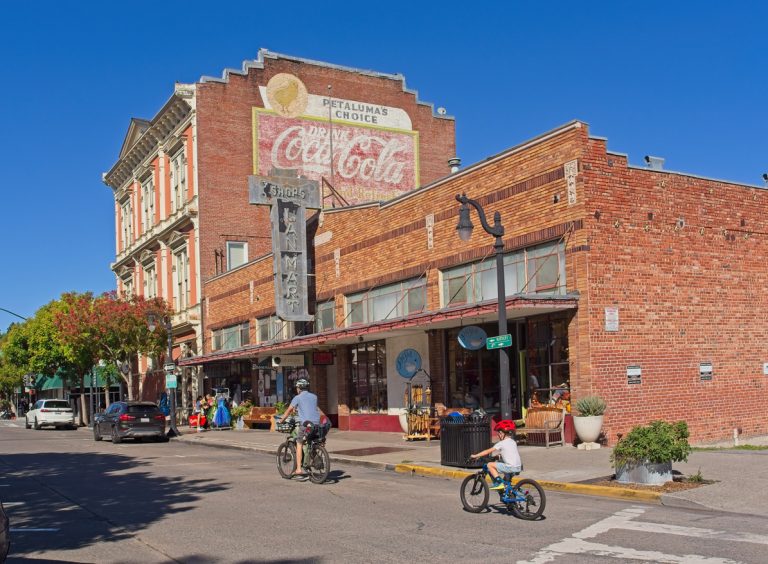 father-and-son-bicycle-old-town-downtown-petaluma-california